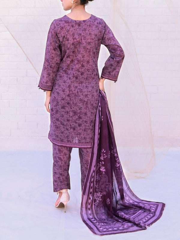 Stitched 3 Piece Printed Cambric Suit Annafeu Apparels