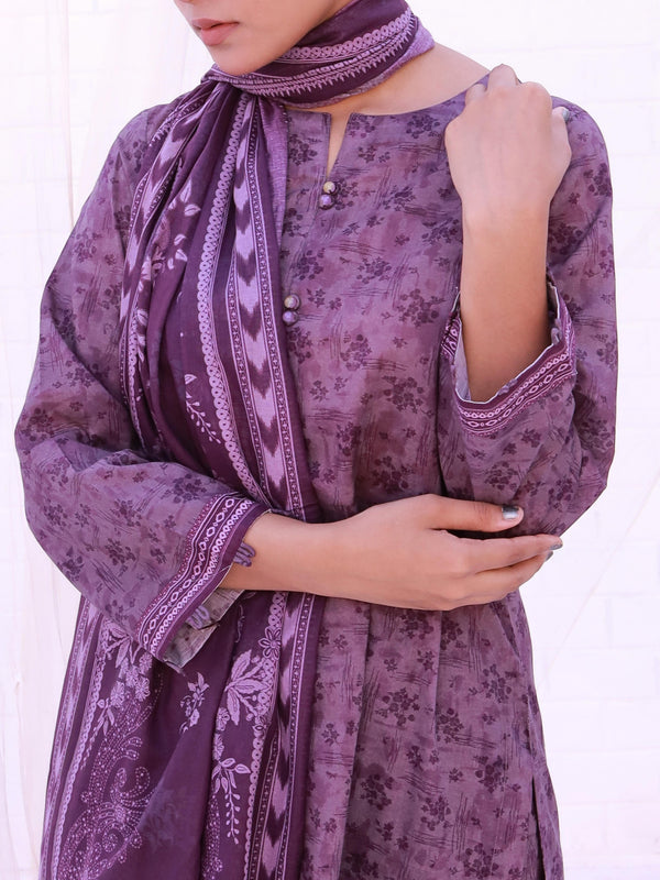 Stitched 3 Piece Printed Cambric Suit Annafeu Apparels