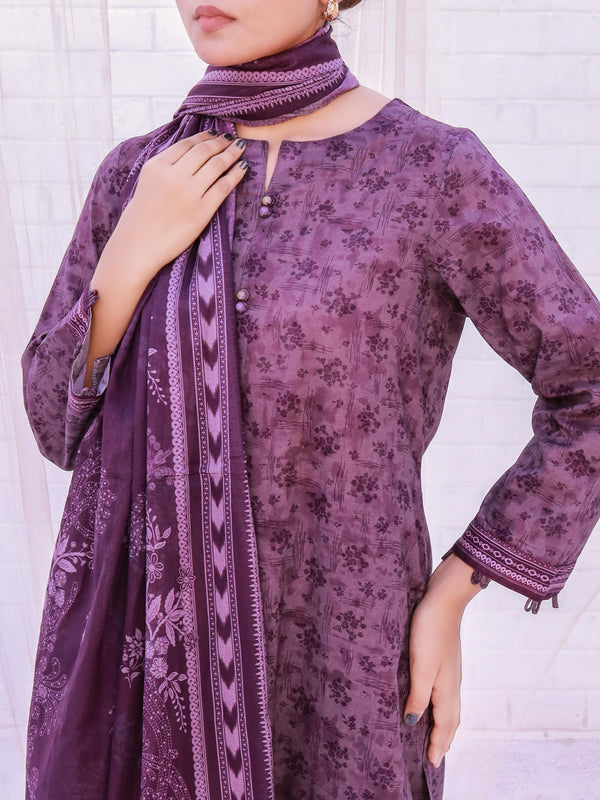 Stitched 3 Piece Printed Cambric Suit Annafeu Apparels