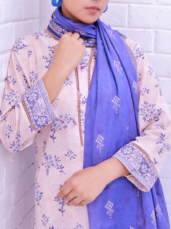 Stitched 3 Piece Printed Cambric Suit Annafeu Apparels