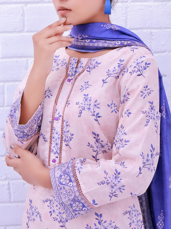 Stitched 3 Piece Printed Cambric Suit Annafeu Apparels