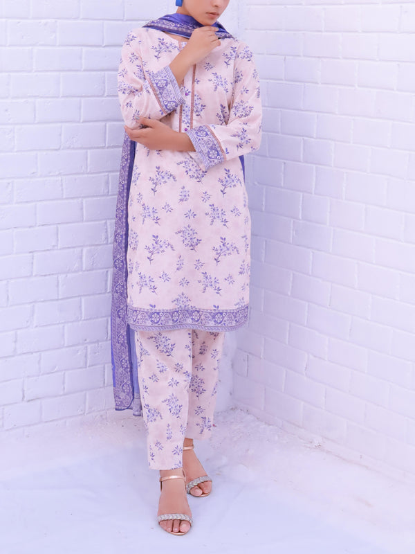 Stitched 3 Piece Printed Cambric Suit Annafeu Apparels