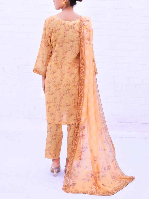 Stitched 3 Piece Printed Cambric Suit Annafeu Apparels