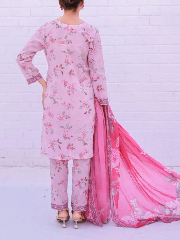 Stitched 3 Piece Printed Cambric Suit Annafeu Apparels