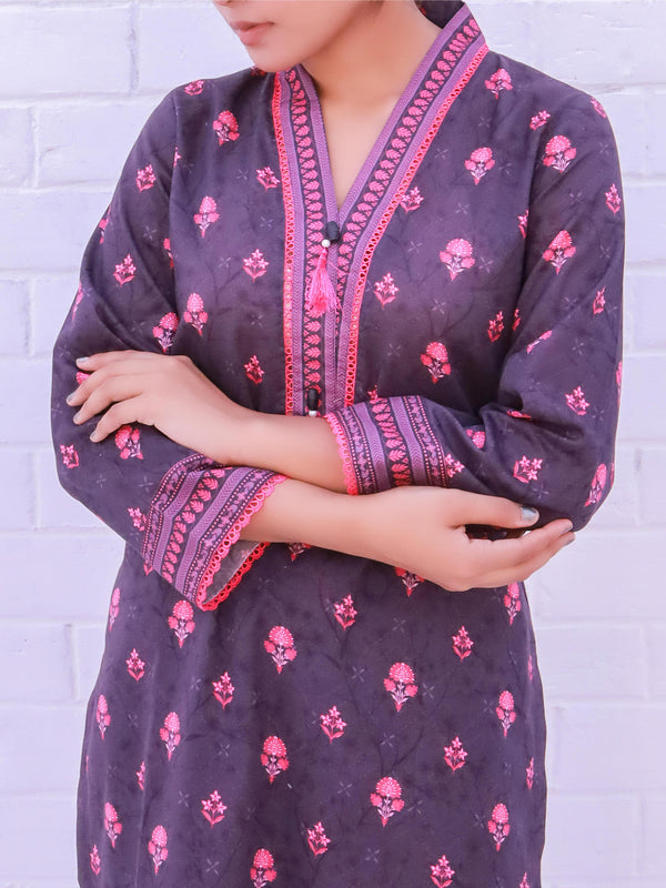 Stitched 3 Piece Printed Cambric Suit Annafeu Apparels