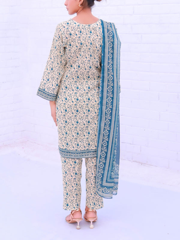 Stitched 3 Piece Printed Cambric Suit Annafeu Apparels