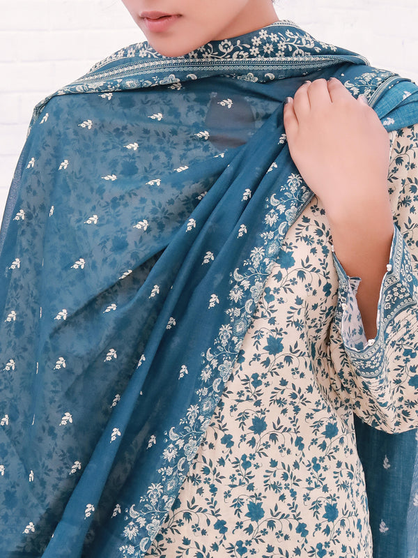 Stitched 3 Piece Printed Cambric Suit Annafeu Apparels