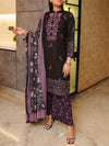 Stitched 3 Piece Embroidered Lawn Suit (EML-3PC-001) Annafeu Apparels