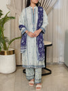 Stitched 3 Piece Embroidered Lawn Suit (EML-3PC-003) Annafeu Apparels