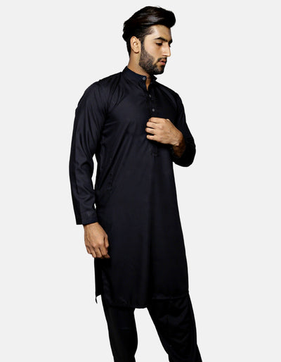 Black Stitched Kameez Shalwar (AMW-WSK-004) Annafeu Apparels