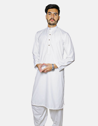 Off-White Stitched Kameez Shalwar (AMW-WSK-001) Annafeu Apparels