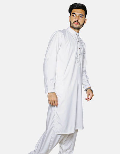 Off-White Stitched Kameez Shalwar (AMW-WSK-001) Annafeu Apparels